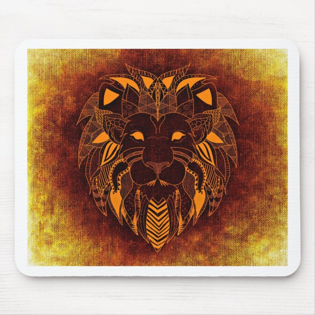 Mousepad Abstrato de leão selvagem (Frente)