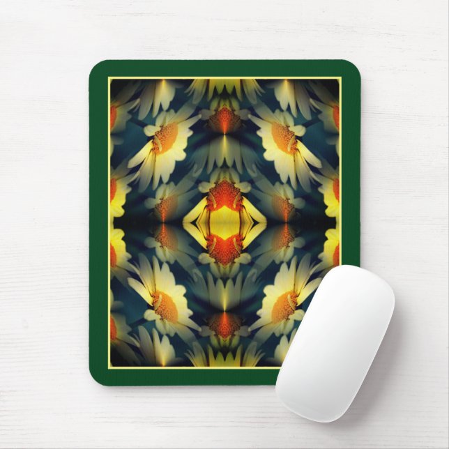 Mousepad Abstrato de margarida amarela (Com mouse)