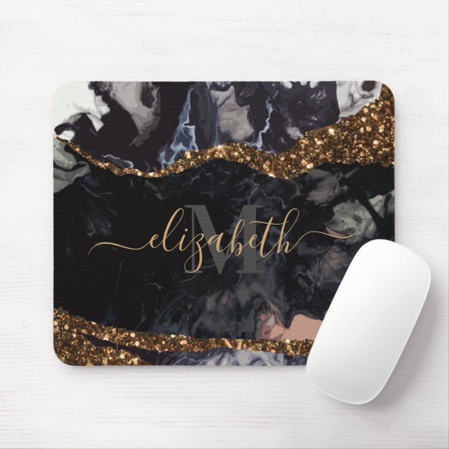 Mousepad Abstrato de mármore e brilho (Com mouse)