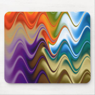 Mousepad Abstrato de multicores onduladas