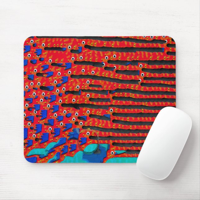 Mousepad Abstrato de Olhos de Peixes Contemporâneos (Com mouse)