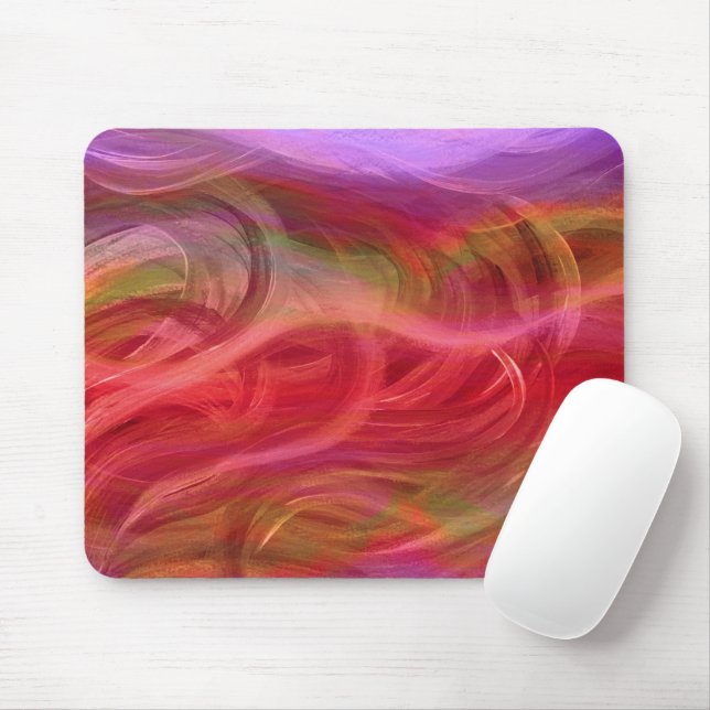 Mousepad Abstrato de Ondas Coloridas (Com mouse)