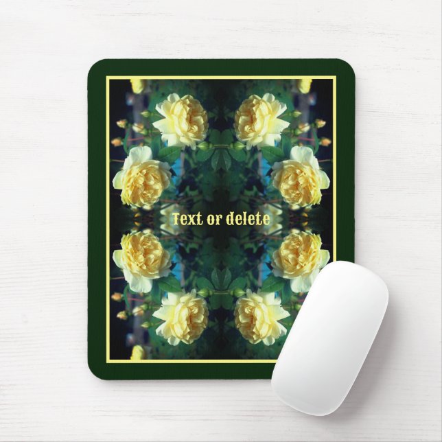 Mousepad Abstrato de Par Flor Rosa Amarelo Personalizado (Com mouse)