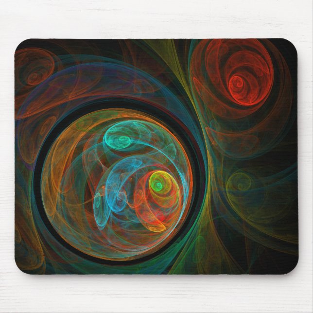 Mousepad Abstrato de Renascimento Azul (Frente)