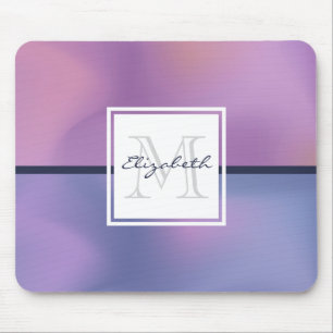 Mousepad Abstrato de Rotação Roxo e Rosa Moderno Monogram