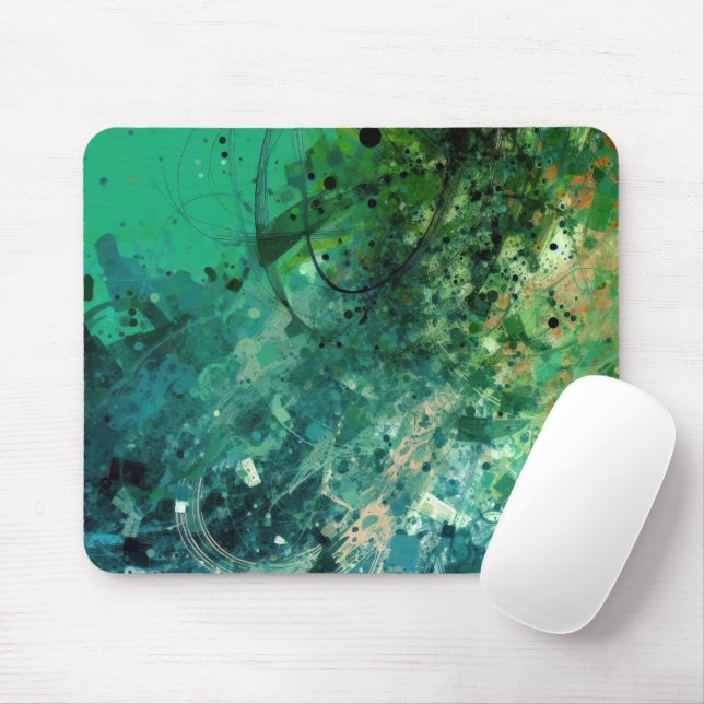 Mousepad Abstrato de ruído verde (Com mouse)