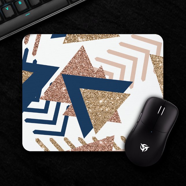 Mousepad abstrato de tendências dos 80 | Padrão Dourado de  (Criador carregado)