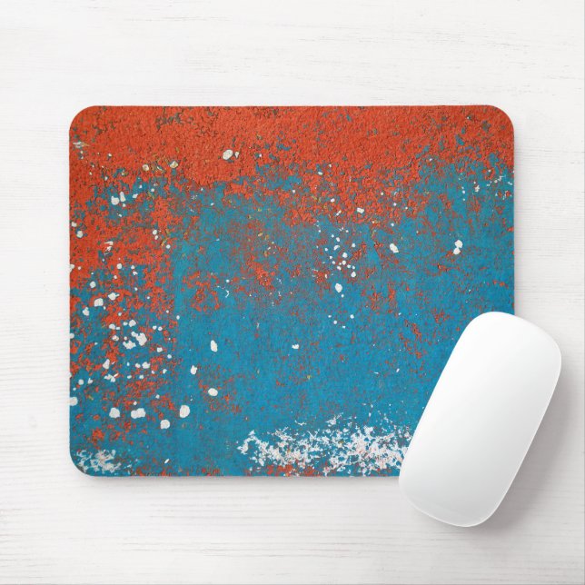 Mousepad Abstrato de Tinta Laranja e Turquesa (Com mouse)