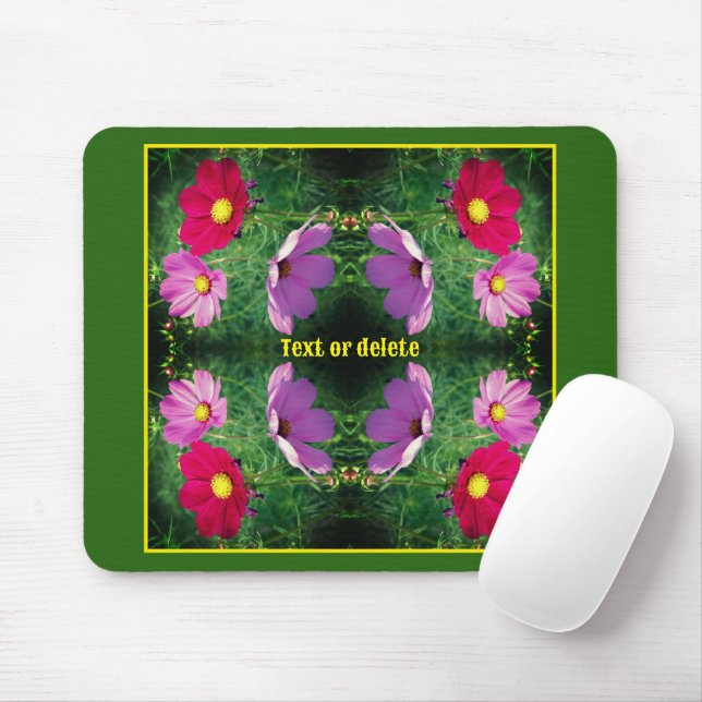 Mousepad Abstrato de Trio de Flor do Cosmos Personalizado (Com mouse)