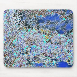 Mousepad Abstrato de vidro de lavanda de blues