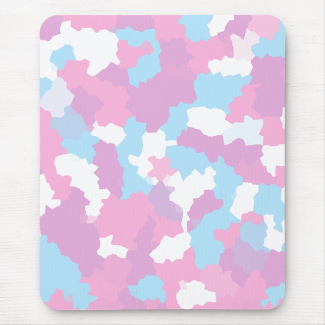 Mousepad Abstrato do Camo Branco Azul Rosa (Frente)