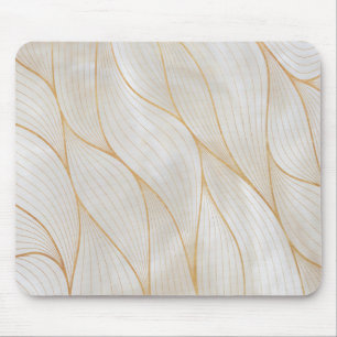Mousepad Abstrato Dourado Folhas Trabalho de arte Mouse P