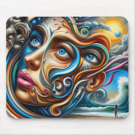 Mousepad Abstrato Dreamscape Ocean Serenity & Cosmic Wonder