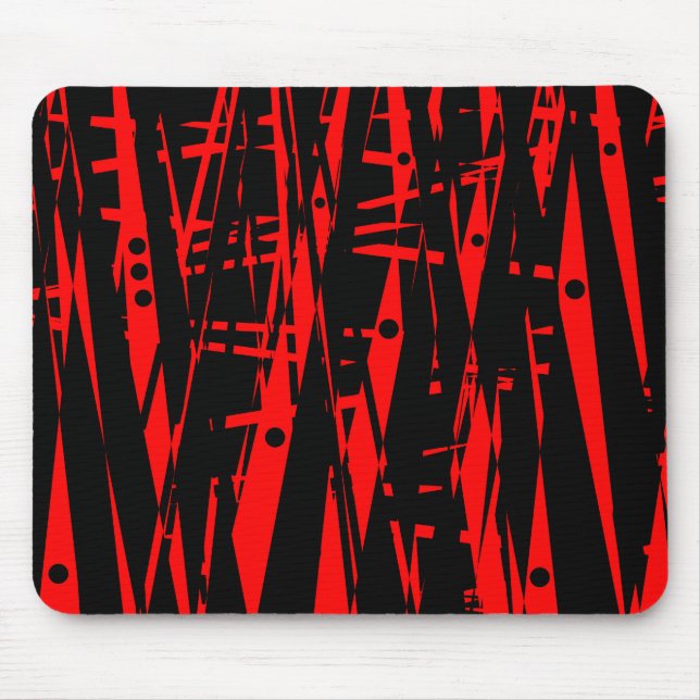 Mousepad Abstrato em vermelho e preto (Frente)