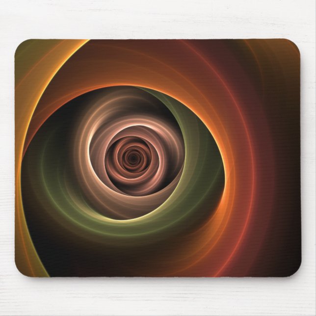 Mousepad abstrato espiral 3D Cores quentes quentes Arte Fra (Frente)