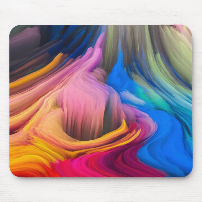 Mousepad Abstrato espiral colorida (Frente)