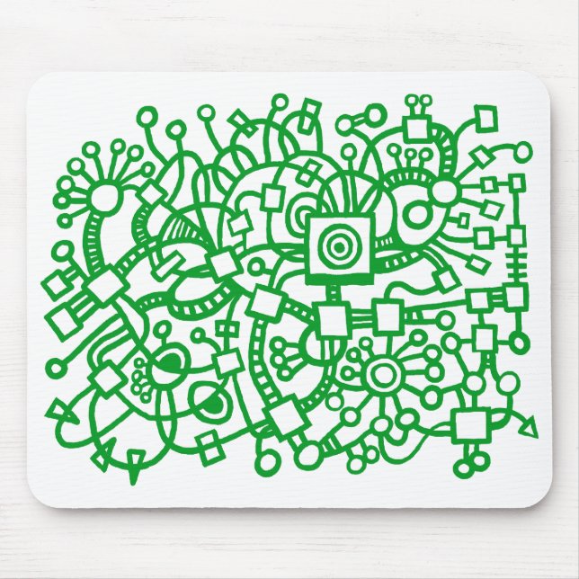 Mousepad Abstrato - Estrutura - Grama Verde em Branco (Frente)