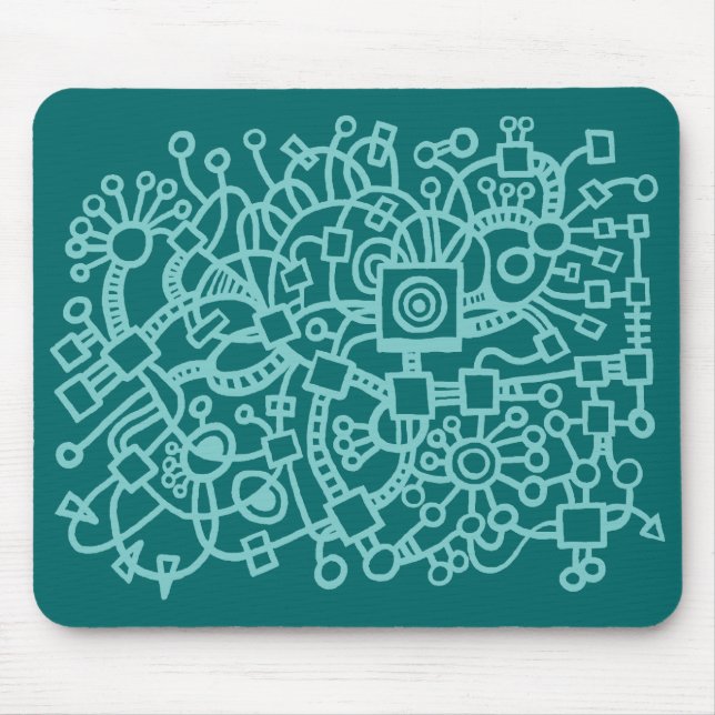 Mousepad Abstrato estruturação - tons de verde (Frente)