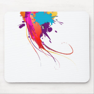 Mousepad Abstrato Exotic Butterfly Paint Splatters