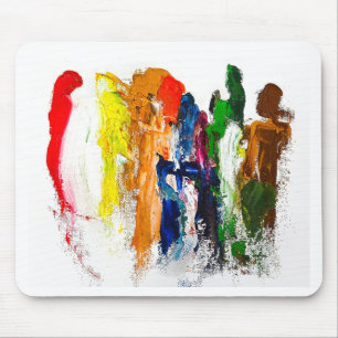 Mousepad Abstrato Expressão de figuras humanas em movimento
