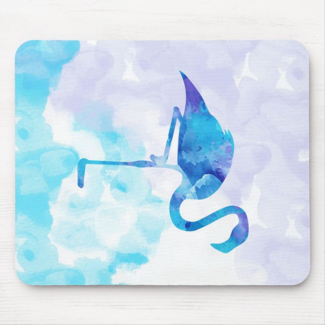 Mousepad Abstrato Flamingo Flamingo de Aquarela (Frente)