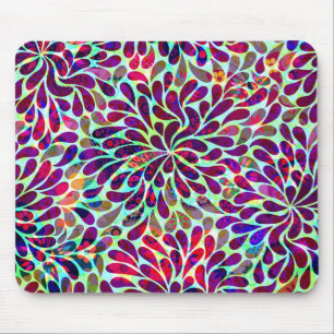 Mousepad Abstrato Floral Design colorido