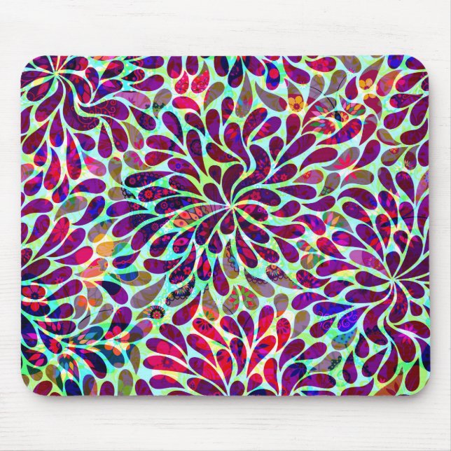 Mousepad Abstrato Floral Design colorido (Frente)