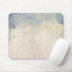 Mousepad Abstrato Floral nas manchas de gradiente azul e br