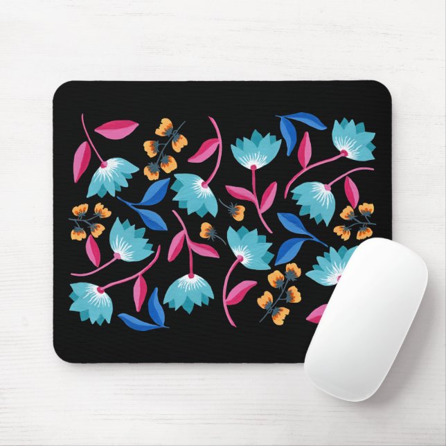 Mousepad Abstrato Floral pintado Brilhante (Com mouse)