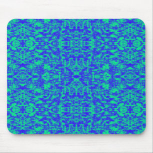 Mousepad Abstrato Fractal Em Azul E Verde