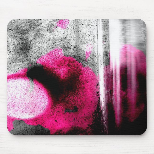 Mousepad Abstrato Fuchsia, Cinza e arte fotográfica em grão (Frente)