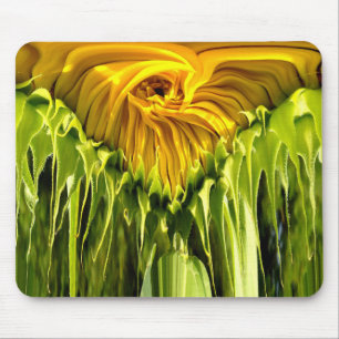 Mousepad Abstrato funky retro Girassol, geometria assustada
