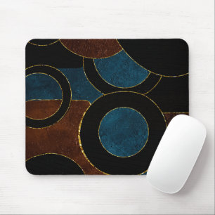 Mousepad Abstrato Geométrico Dourado Folha da Largura