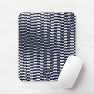 Mousepad Abstrato Geométrico Monograma de Banhas Pretas e