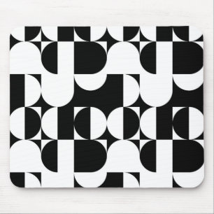 Mousepad Abstrato Geométrico Negra E Branca