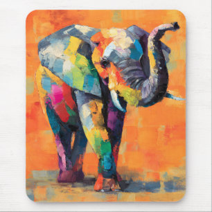 Mousepad Abstrato Happy Rainbow Elephant