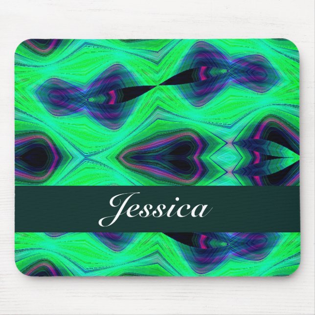 Mousepad Abstrato infinito padrão verde (Frente)
