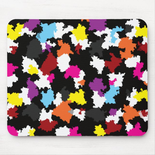 Mousepad Abstrato Irregular Colorida Preta (Frente)