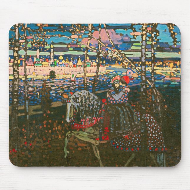 Mousepad Abstrato Kandinsky Casal Anel Colorido (Frente)