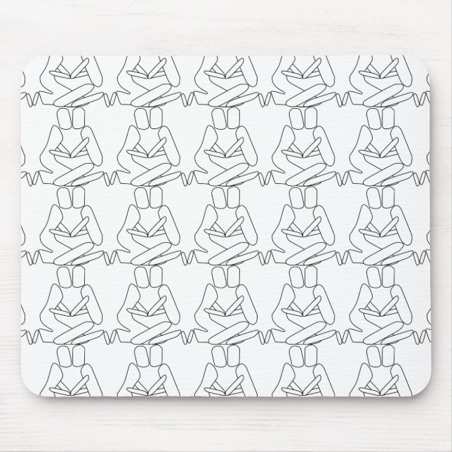 Mousepad Abstrato Love contorno preto (Frente)