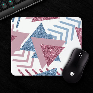 Mousepad abstrato lunar 80s Rosa empoeirado e Mo personal