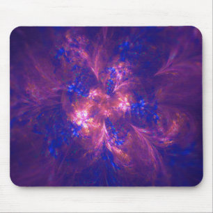 Mousepad Abstrato Luz Púrpura E Azul Vívido Da Flor