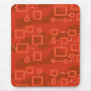 Mousepad Abstrato Moderno Caprichoso Vermelho