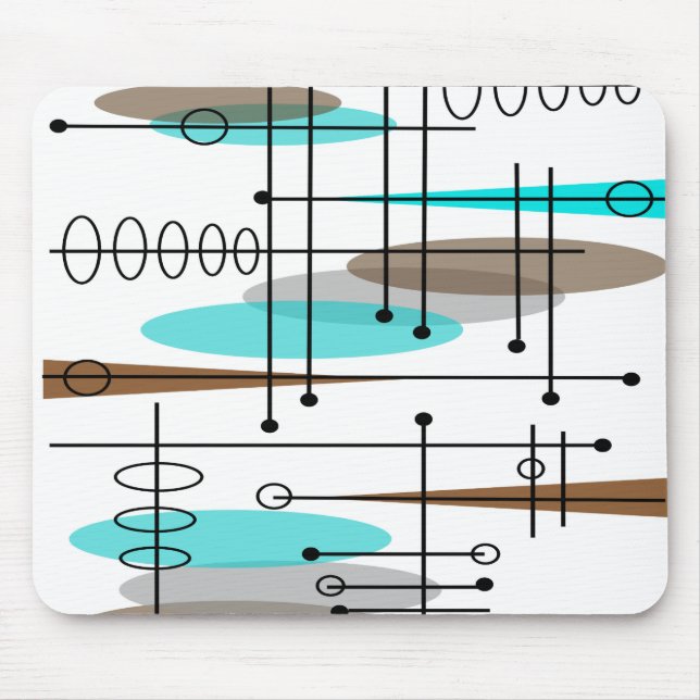 Mousepad Abstrato Moderno do século Médio da Era Atômica (Frente)