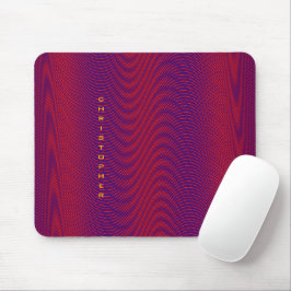 Mousepad Abstrato Moderno Efeito de Moiré Roxo Nome Adicion