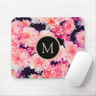 Mousepad Abstrato monograma, cor-de-água rosa