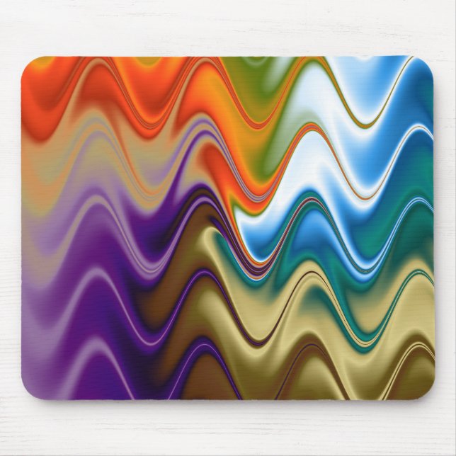 Mousepad Abstrato Multicolor Ondulado (Frente)