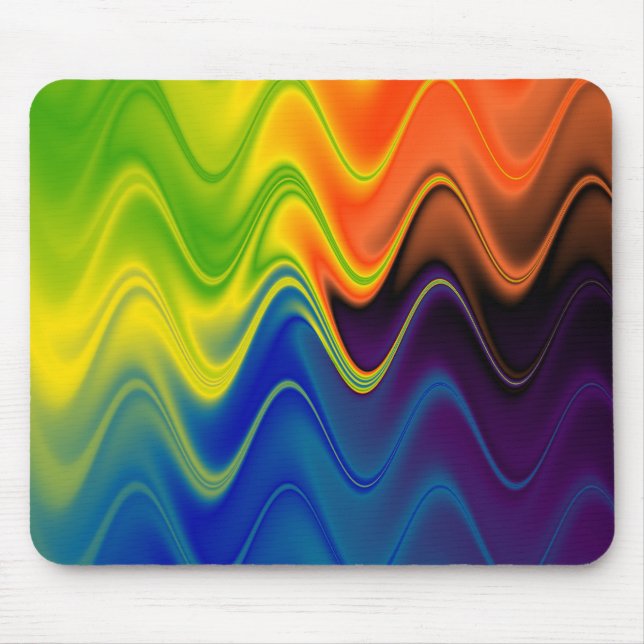 Mousepad Abstrato Multicolorido Ondulado (Frente)