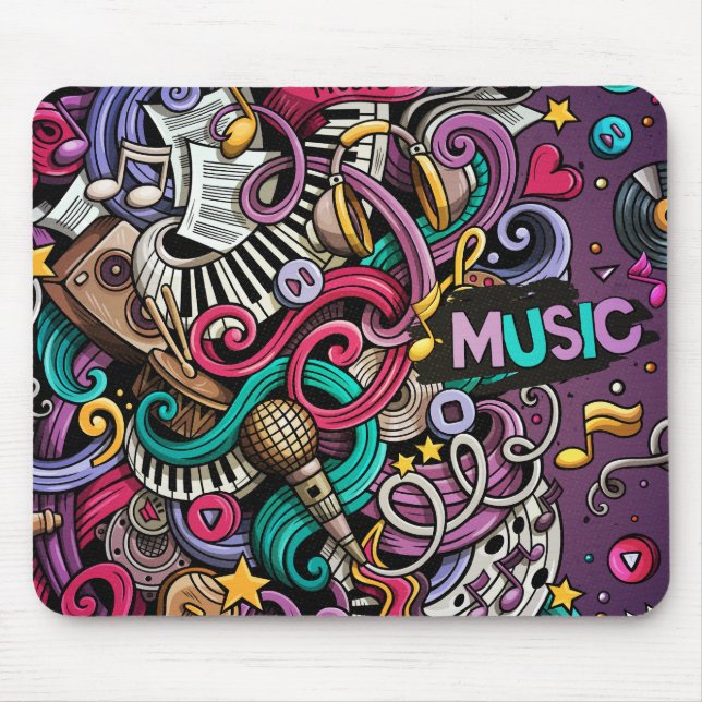 Mousepad Abstrato Music design (Frente)