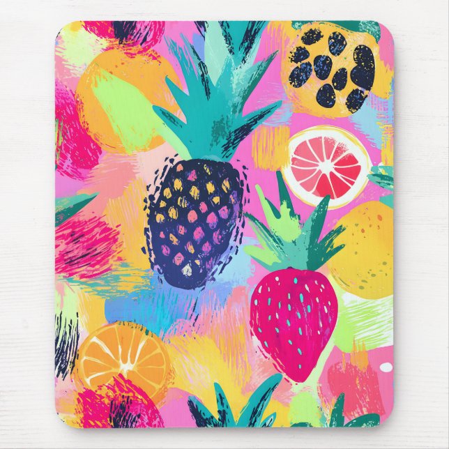 Mousepad Abstrato Paradise Tropical Fruta Fiesta (Frente)
